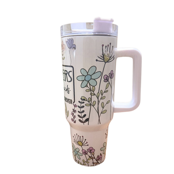 Teacher's Inspirational Floral Design Companion 40 oz Handle Tumbler