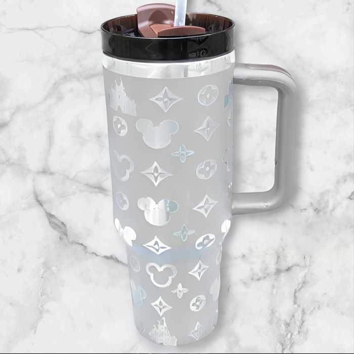 Magical Mouse Designer Themed Tumbler With Handle And Straw Lid