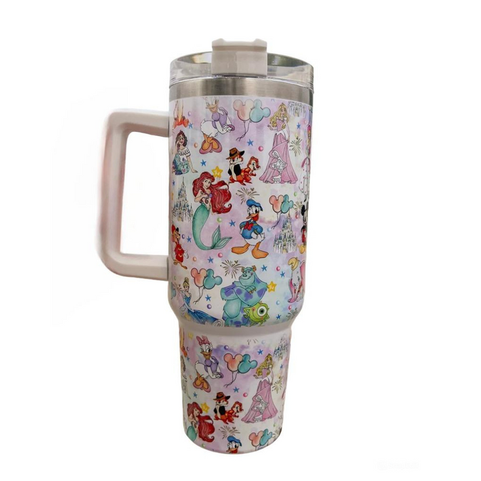 Cartoon Characters Tumbler with Handle