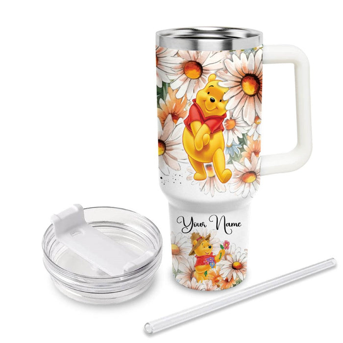 Custom Winnie The Pooh Insulated Cupholder Friendly Tumbler