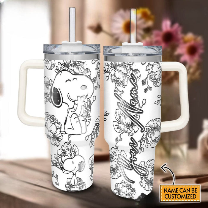 Custom Name Snoopy Making Magical Memorial Tumbler