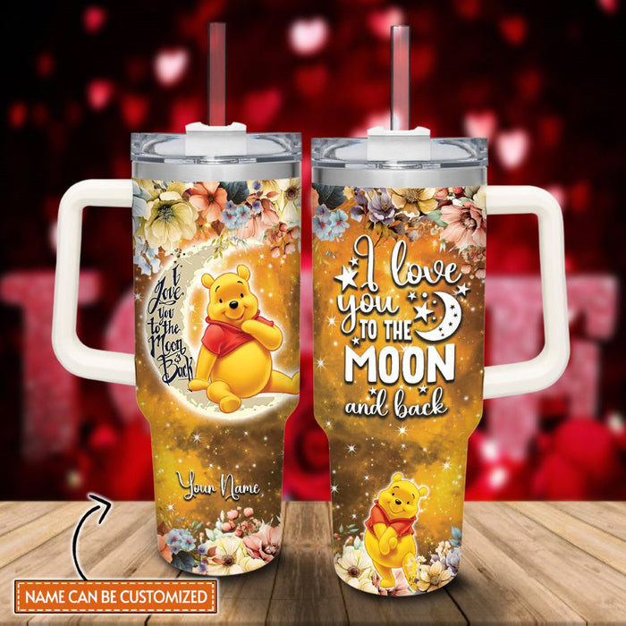 Custom Name Winnie The Pooh Printed Tumbler