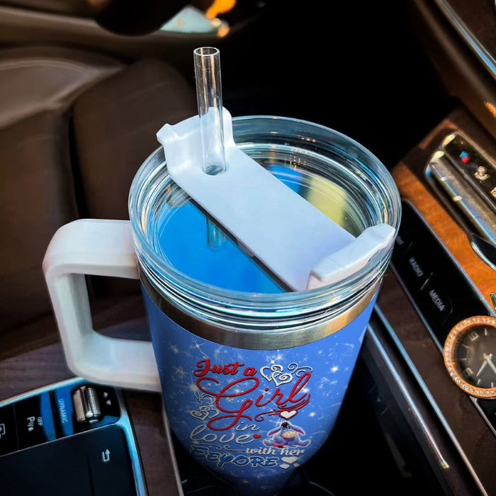 Eeyore Printed Cupholder Friendly Tumbler With Handle And Straw Lid