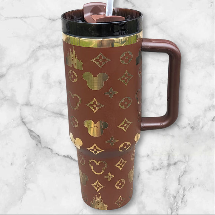 Magical Mouse Designer Themed Tumbler With Handle And Straw Lid