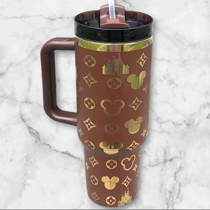 Magical Mouse Designer Themed Tumbler With Handle And Straw Lid