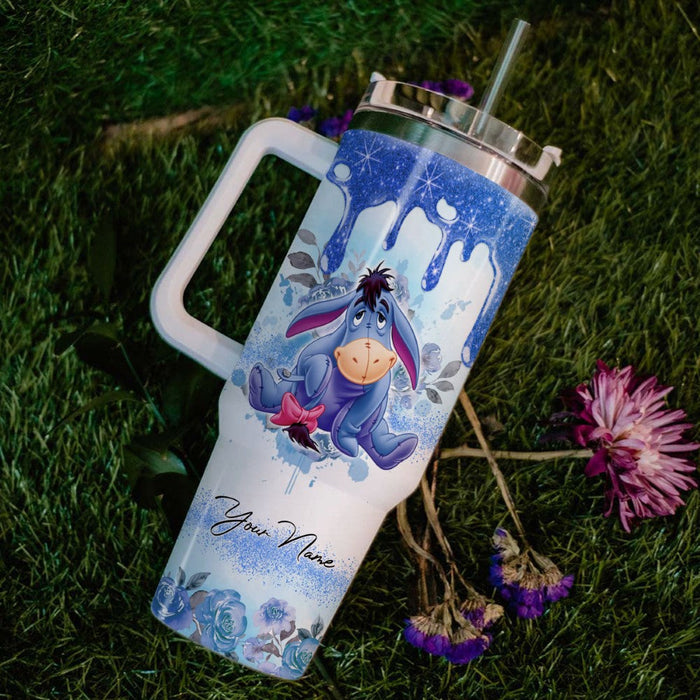 Custom Name Eeyore Printed Insulated Tumbler With Handle