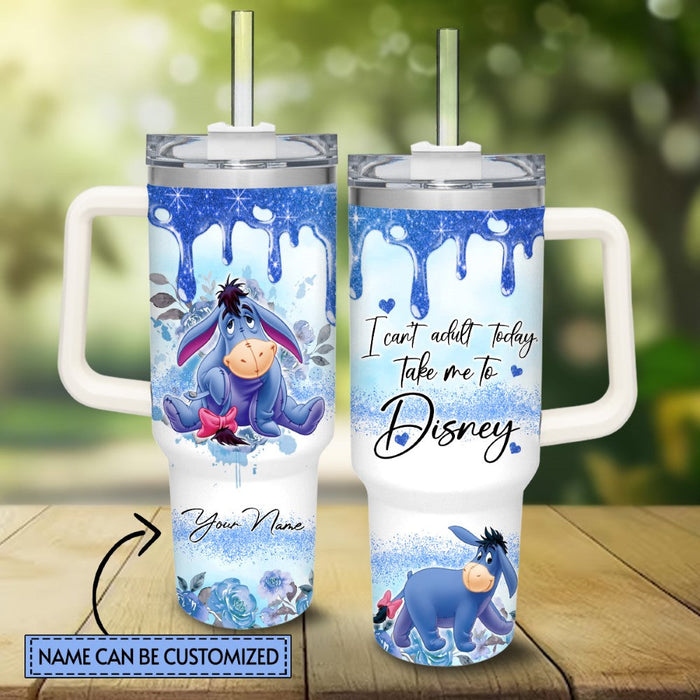 Custom Name Eeyore Printed Insulated Tumbler With Handle