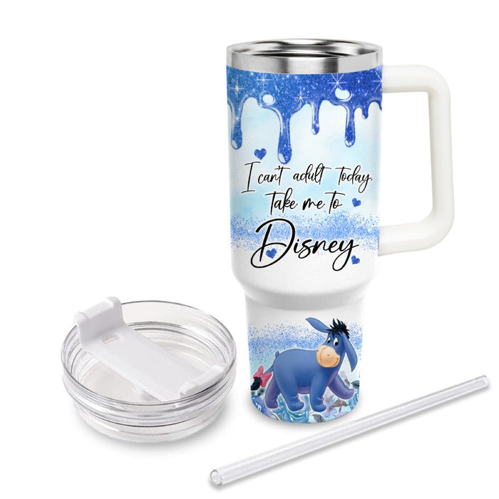 Custom Name Eeyore Printed Insulated Tumbler With Handle