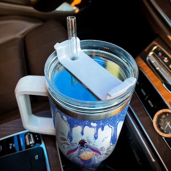 Custom Name Eeyore Printed Insulated Tumbler With Handle