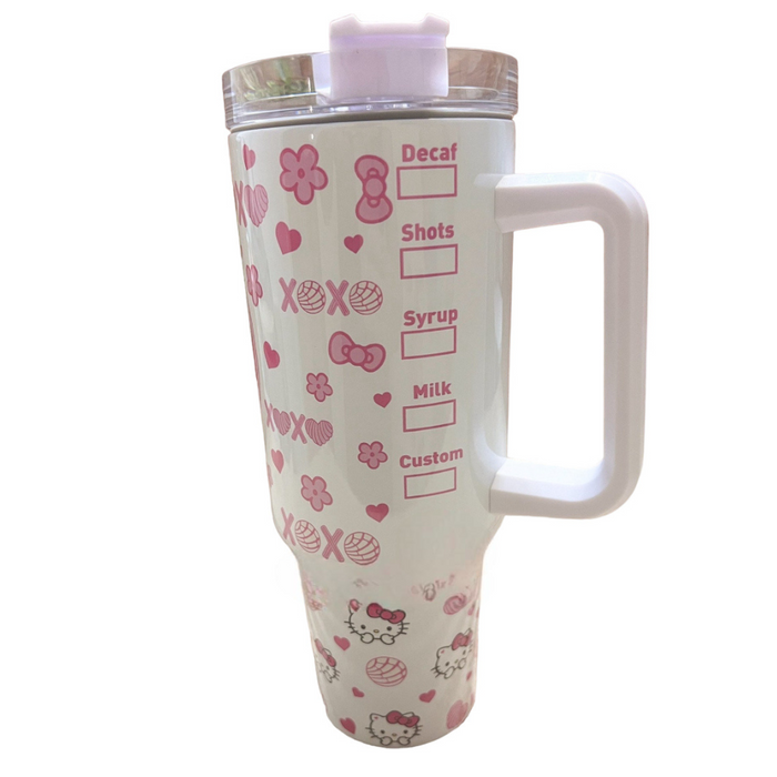 Kitty Conchas 40 oz Kawaii Travel Tumbler With Handle