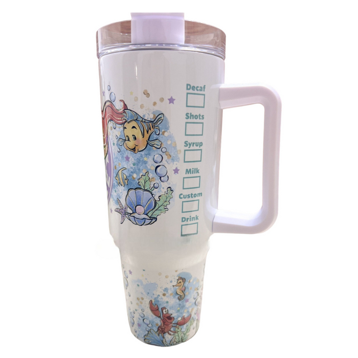 Mermaid 40 oz Travel Tumbler with Handle Magic Park Princess