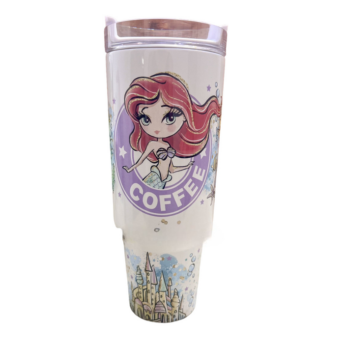 Mermaid 40 oz Travel Tumbler with Handle Magic Park Princess