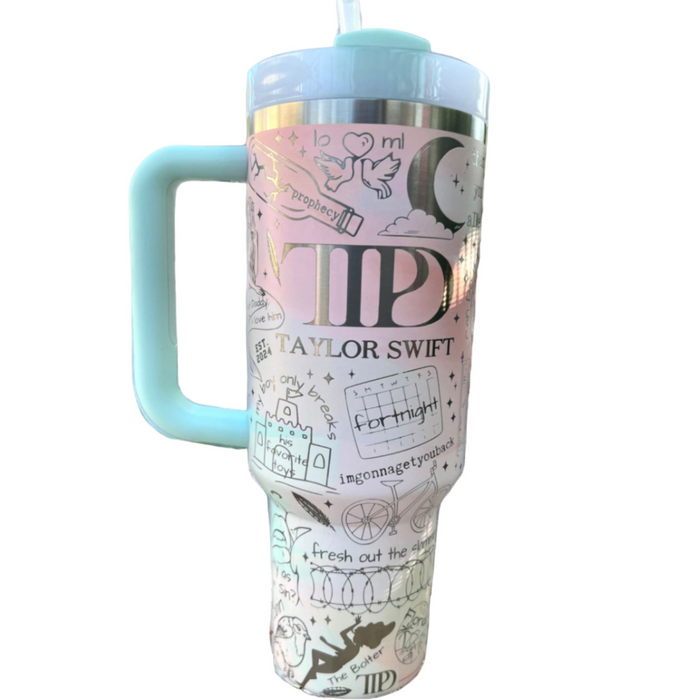 Swiftie Tortured Poets Department Inspired Stainless Steel Tumbler