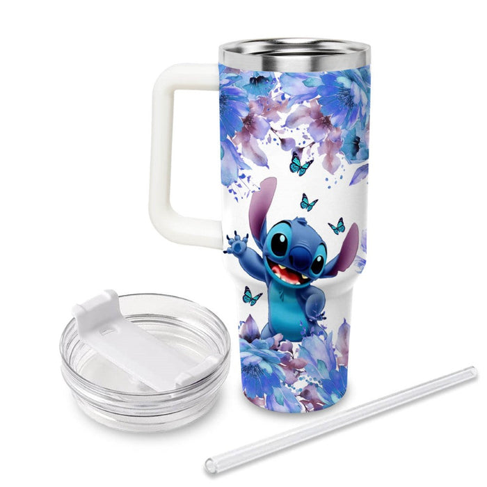 Stitch Flower Pattern Leak Resistant Tumbler