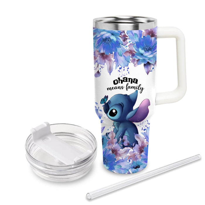 Stitch Flower Pattern Leak Resistant Tumbler