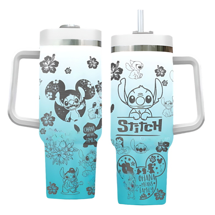 Stitch Pattern Laser Engraved Double Wall Insulated 40oz Tumbler