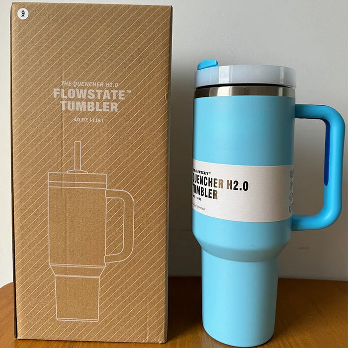 Thermal Vacuum Insulated Mug With Handle And Spill Resistant Lid