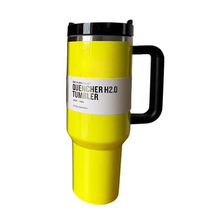 Vibrant Thermal Vacuum Insulated Mug With Handle And Straw Lid