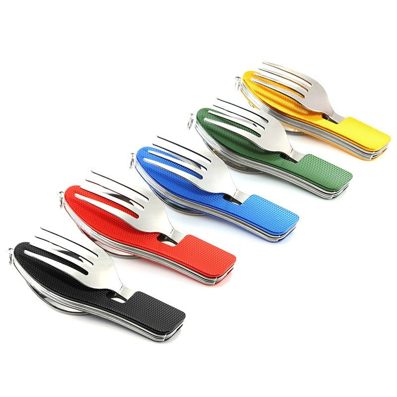 4 In 1 Folding Spoon Outdoor Tableware Set
