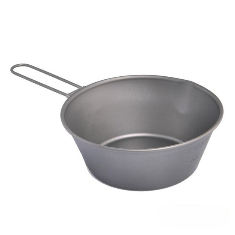 Titanium Camping And Picnic Bowl With Foldable Handle