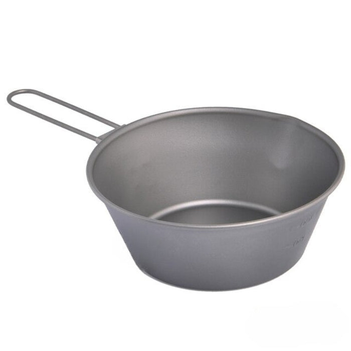 Titanium Camping And Picnic Bowl With Foldable Handle