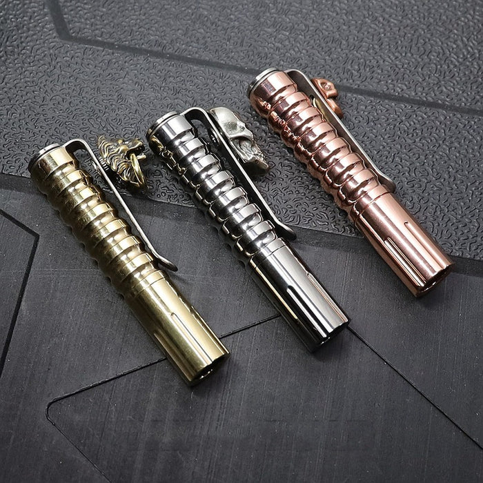 Titanium Alloy Copper Brass Outdoor Camping Pocket Torch LED Flashlight