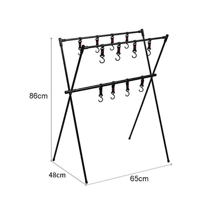 Folding Portable Camping Hanging Rack Tripod Hanger With Hook