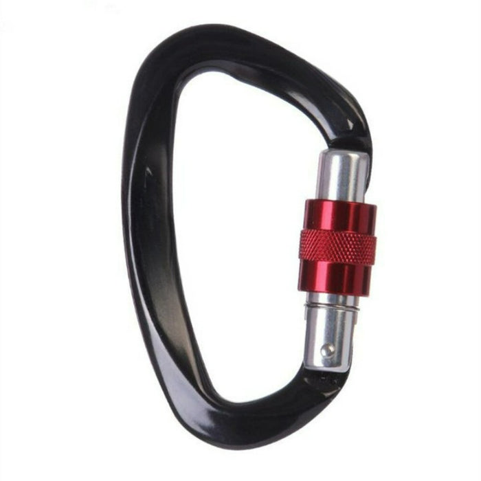 D Shaped Climbing Carabiner With Safety Screw