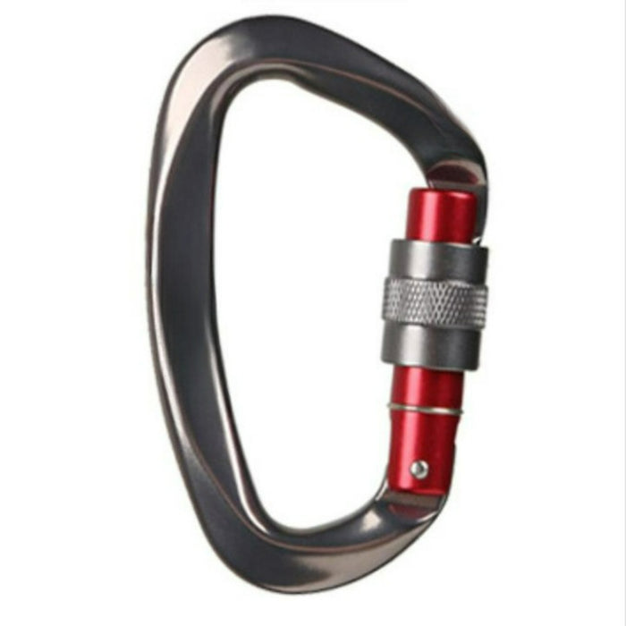 D Shaped Climbing Carabiner With Safety Screw