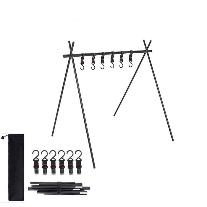 Folding Portable Camping Hanging Rack Tripod Hanger With Hook