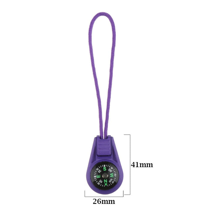 2Pcs Zipper Tail Rope Pocket Compasses