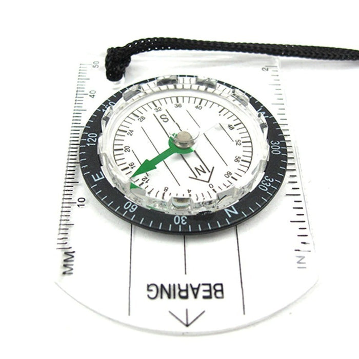 Outdoor Camping Hiking Transparent Plastic Compass