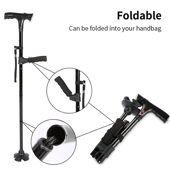 Collapsible Telescopic Folding Elder Cane