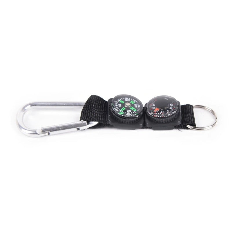 3 In 1 Camping Mini Carabiner Keychain Compass