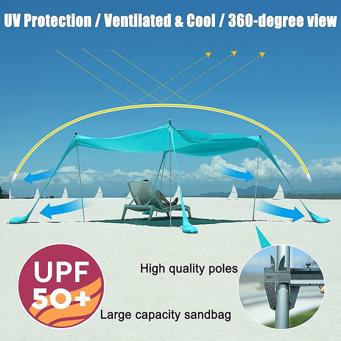 10x10ft Family Beach Sunshade Tent