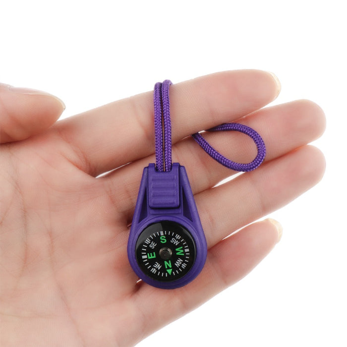 2Pcs Zipper Tail Rope Pocket Compasses