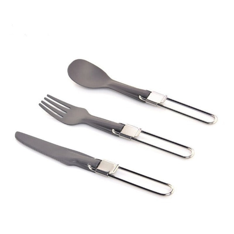 Camping Aluminum Spoon Fork Knife Tableware Set